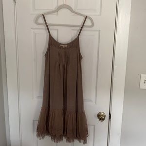 Never worn. Like new tan/brown dress with lace